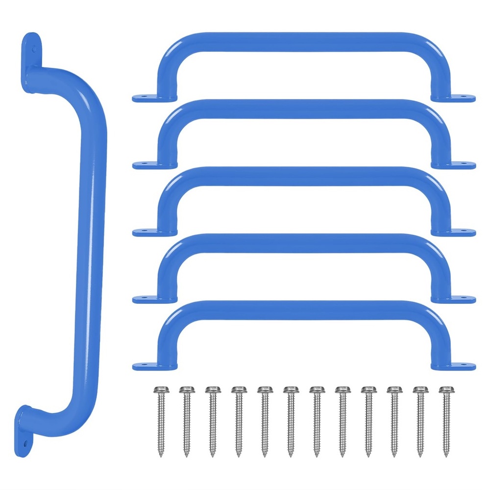 NEW 6 Pack 17 Inch Steel Playground Safety Grab Handles High Quality Steel Blue